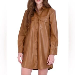 BB Dakota Leather Shirt Dress